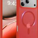 Magnetic for iPhone 17 Pro Max Case, [Anti-Slip] [Military-Grade Drop Protection] [Camera Protection] Skin-Friendly Slim Matte Shockproof Protective Case for iPhone 17 Pro Max, Red