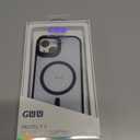 Designed for iPhone 15 Case, Compatible with Mag-Safe, Frosted Translucent Slim Case with Built-in Aluminum Alloy Lens Bracket, Military-Grade Drop Protection with Airbag Corners, Blue