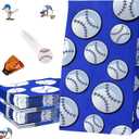 Zonon 30 Pack Baseball Goodie Gift Bags Party Treat Favor Blue Baseball Snack Paper Bags for Team Sports Theme Birthday Party Decor Game Celebration