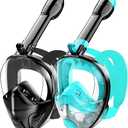 Full Face Snorkel Mask for Adults Teen, Snorkeling Gear with Detachable Camera Mount, Panoramic 180° View, Anti-Fog Anti-Leak Snorkling Set for Man and Women
