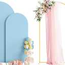 Wokceer Wedding Arch Backdrop Stand and Cover Set of 2 Metal Arch Stand with Arch Cover Dusty Blue 7.2FT, 6FT for Birthday Party Wedding Ceremony Bridal Baby Shower Event Decor