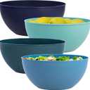 US Acrylic Vista Durable Plastic Salad and Serving 10-inch Bowls | Set of 4 in Coastal Colors | Reusable, BPA-free, Made in the USA | 135 oz. capacity