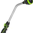 Watering Wand Heavy Duty,Metal Garden Hose Wand with 8 Spray Patterns 19-Inch Long Hose Nozzle Sprayer with Thumb Flow Control for Watering Plants Cleaning Car Washing and Showering Pets (19 Inch)