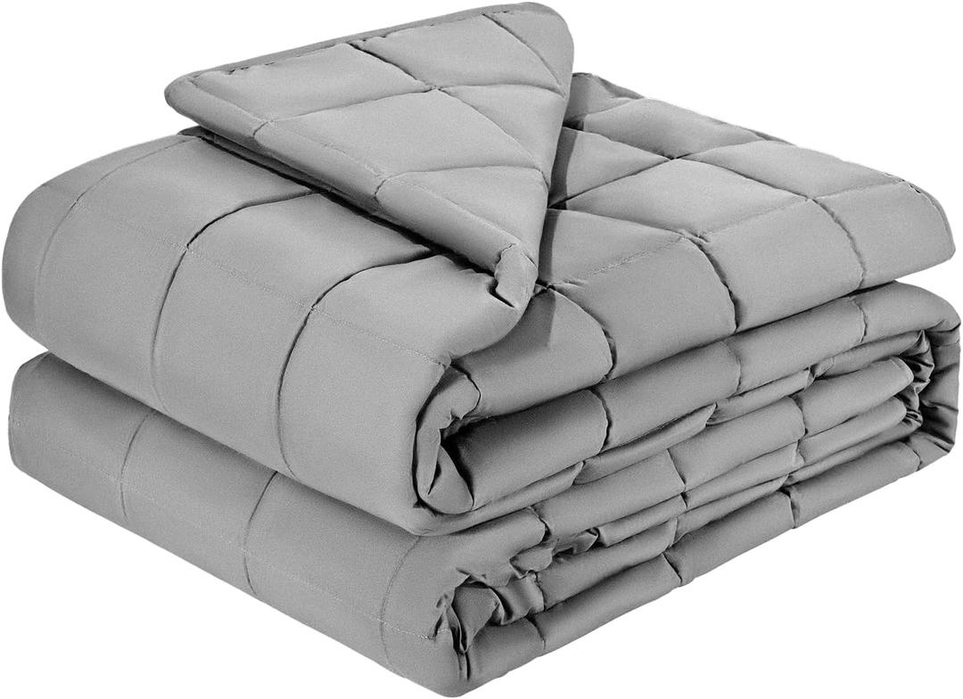 VEVOR Weighted Blanket 88 x 104 inch - King Size, 25 lbs Heavy Blanket with Cooling Glass Beads, Soft & Breathable for All-Season Use, Suitable for Adults 250-310 lbs, Ideal Gift Choice (Grey)