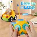 Remote Control Dinosaur Car Toys for Toddler Kids - Best Birthday Gifts for Boys Ages 2 3 4 5 Years Old, 2-Pack Toys for Toddlers 18+ Months with Lights and Music
