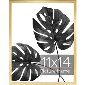 Giftgarden 11x14 Picture Frame Gold, 11 by 14 Thin Photo Frame for Wall Tabletop Display, Single