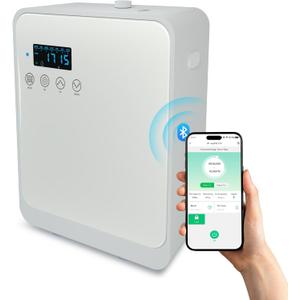 Waterless Essential Oil Diffuser 2000 Sq Ft, Cold Air Oil Scent Diffusers with Timer 250ml, Bluetooth App Control Aromatherapy Diffuser Machine for Home, Office, Hotel (White)