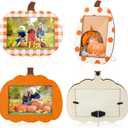 3 Pcs Fall Picture Frame 4 x 6 Inch Wooden Pumpkin Photo Frame Thanksgiving Decoration for Gift Autumn Wall & Tabletop Display DIY Home 2025(Harvest Style)