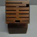 20 Slot Knife Block Storage without Knives,Acacia Wood Universal Knife Holder for Kitchen Countertop,Large Butcher Block Organizer,Easy Kitchen Knife Storage (Brown)