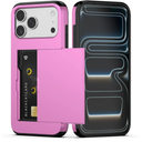 Nvollnoe Compatible with iPhone 17 Pro Max Case with Card Holder Dual Layer Heavy Duty Protective Shockproof Hidden Card Slot Slim Wallet Phone Case for Women&Men 6.9 inch(Hot Pink)