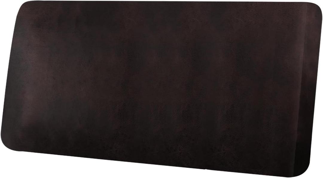 Leather Look Couch Cushion Covers Sofa Seat Slipcovers Sets Couches Furniture Protector for Sectional Armchair Loveseat Pets Kids Stretch Spandex Fabric (1 Cushion Loveseat, Chocolate)