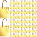Sherr 100 Pcs Mini Gift Bags Bulk, 4 x 2.75 x 4.5 in Paper Bag with Tag, Extra Small Paper Gift Boxes with Handles for Birthday, Valentines Party Favor, Wedding, Small Business, Spring(Gold)