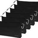 COREFLEX Premium Tool Pouch Zipper Bag, Small Tool Bag, Multipurpose Storage pouch, Heavy duty Flat Bottom Tool bag with YKK Zipper (6 pack Large 12inch Black)