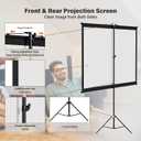 Projector Screen with Tripod Stand, Indoor Movie Screen, 80 in Portable Projection Screen, 16:9, 4K Display Washable Mobile Polyester Fabric Projector Screen for Backyard, Home Theater