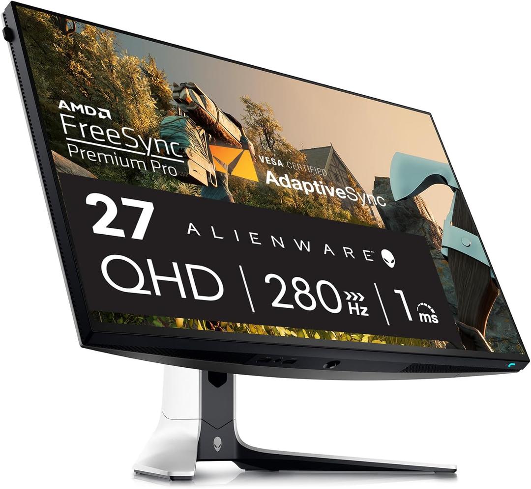 Alienware AW2723DF Gaming Monitor - 27-inch QHD (2560 x 1440) 240Hz Display (DP 1.4), 1ms Response Time, NVIDIA G-Sync, Preset OSD Modes, Height/Tilt/Swivel/Pivot Adjustability - Lunar Light