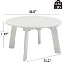 31.5" Outdoor Round Coffee Table, Adirondack Patio Coffee Table, Outdoor Large Side Table for Balcony Lawn (White)