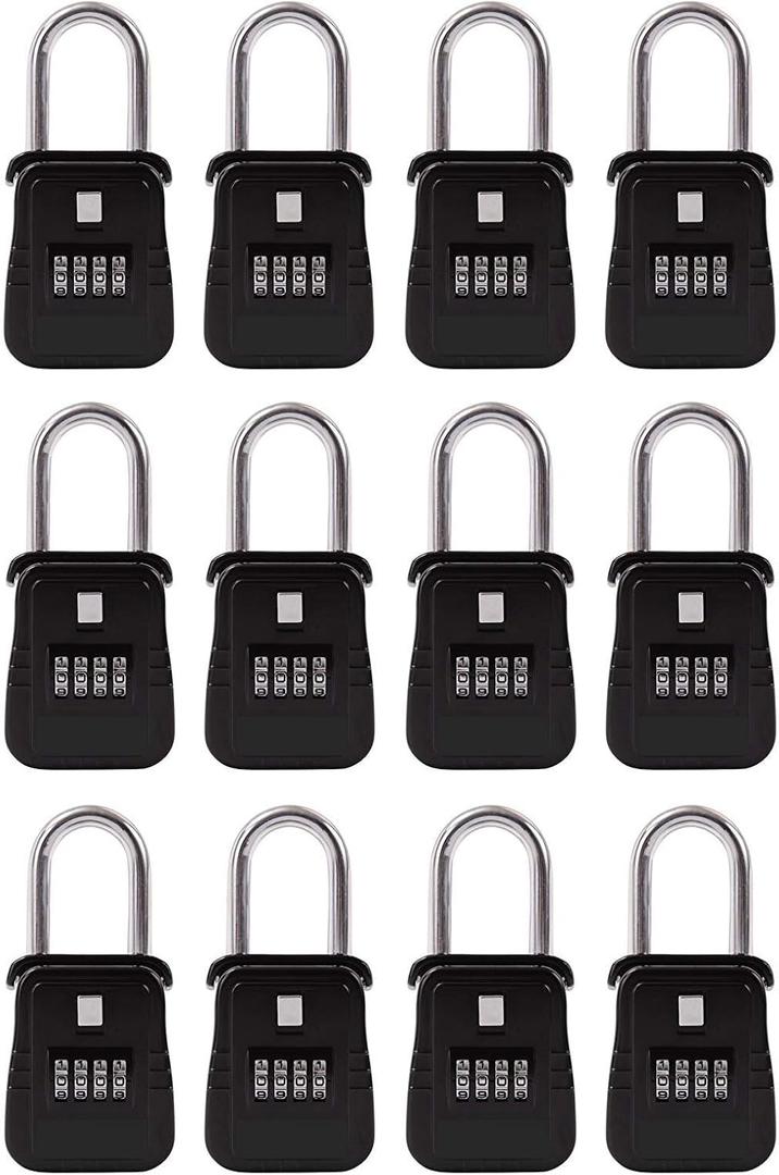 12 Pack of Key Safe Realtor Lock Box with Set-Your-Own Combination Lock