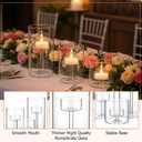 3 Set Hurricane Glass Candle Holders Pillar Votive Hand Blown Clear Cylinder Vase Modern Rustic Table Centerpieces Bulk 3 Sizes (2.8''/4.3''/6'' H)