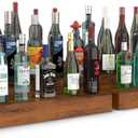 2 Pack Liquor Bottle Stand - 3 Tier Liquor Bar Bottle Display Shelf, Holds 36 Bottles, Real Wood, Easy to Clean, No Installation Required - 24 Inch Each (Dark Walnut)