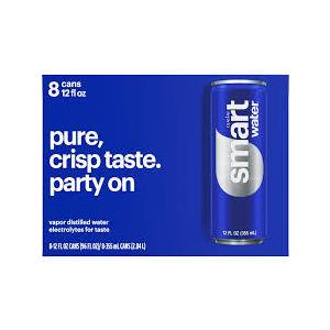 smartwater Vapor Distilled Water Cans, 12 fl oz, 8 Pack