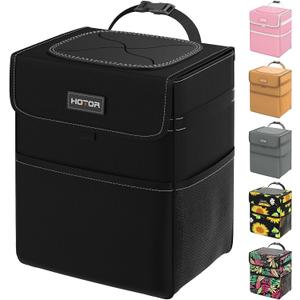 HOTOR Car Trash Can - Leak-Proof Car Organizer and Storage Bag for The Back/Front/Console of Any Cars,Sedans, SUVs & Trucks Easy-to-Install Car Accessory Interior (2 Gallons, Black)
