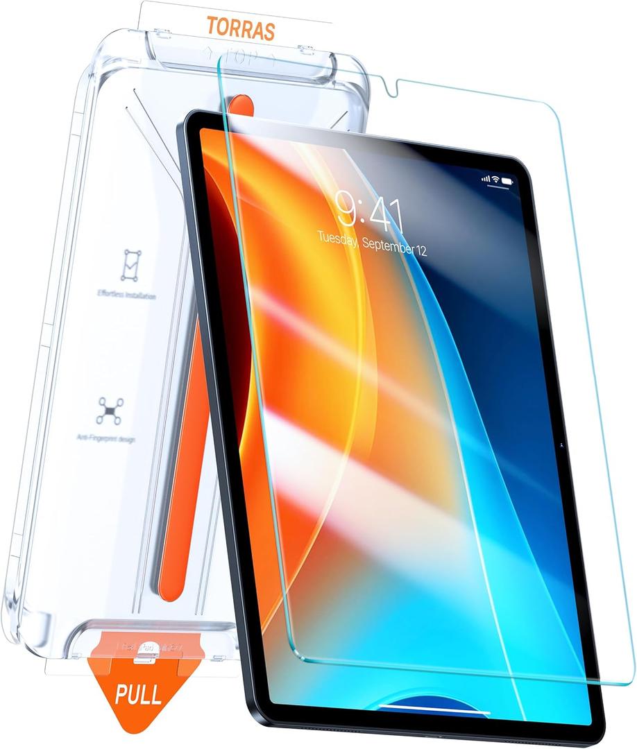 TORRAS for iPad mini 7 (A17 Pro) Screen Protector, iPad mini 6 Screen Protector, Military Grade Shatterproof, TOP 9H+ Tempered Glass, OnePull Installation, AntiScratch, Bubble Free, HD Clarity