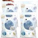 Blosssound 100 Pcs First Trip Around The Sun Space Party Treat Bags Plastic Outer Space Theme Gift Bags with Handles Solar System Goodie Bags for Birthday Baby Shower Party Decor Supplies
