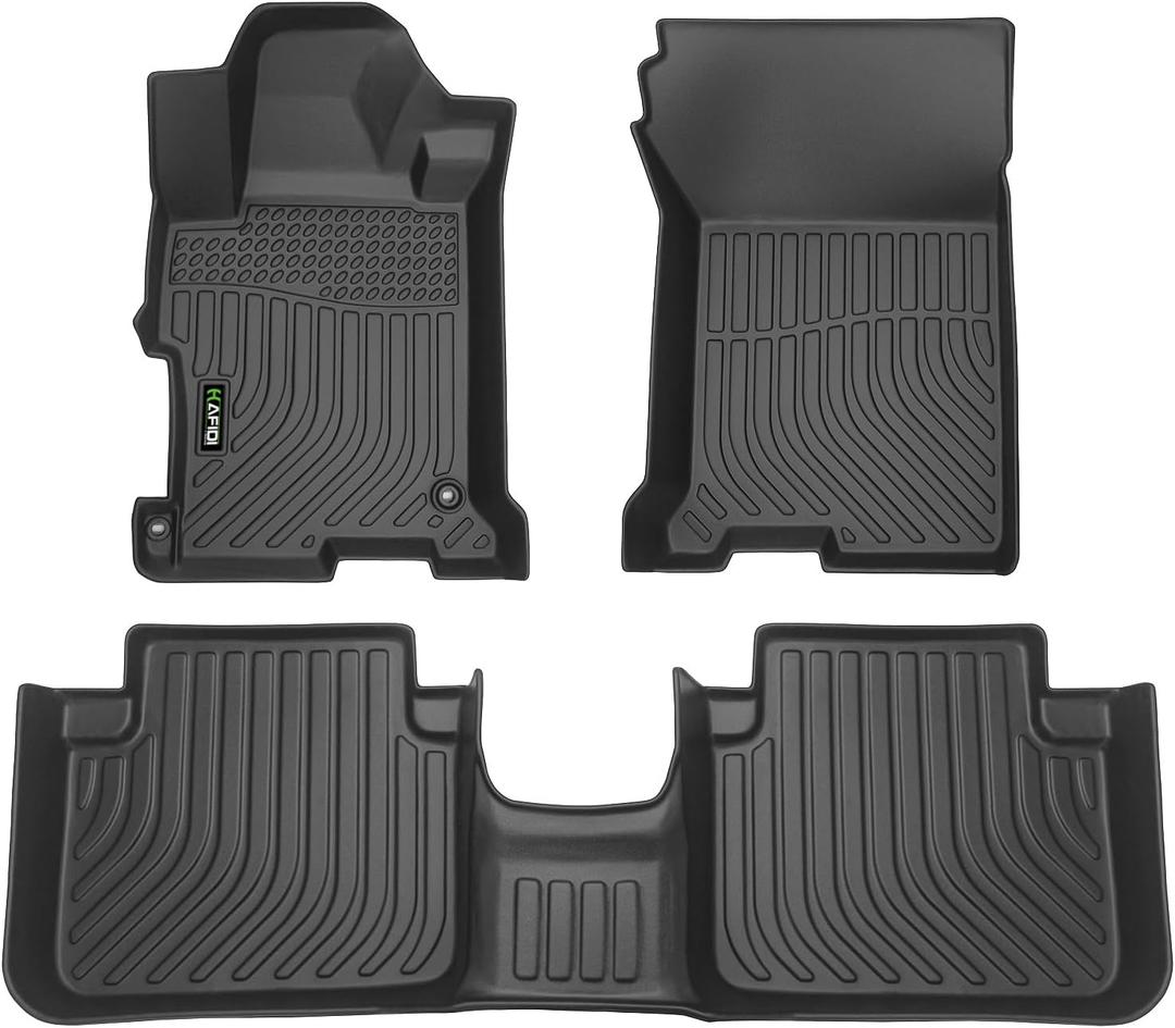 Floor Mats Custom for Honda Accord Sedan 2013-2017 (Not for Coupe) All Weather Protection TPE Heavy Duty Non-Slip Automotive Floor Liners Fits Front& 2nd Row Full Set Accessories, Black