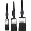 Paint Roller and Brush Set, Includes 2 Rollers (1 with Handle, 1 Refill) and 3 Black Handle Paint Brushes in Different Sizes