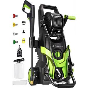 2025New Pressure Power Washer 4500PSI with 4 Quick Connect Nozzles,Inlet Hose & Filter, Foam Cannon for Cars/Fences/Driveways/Patios/Home Cleaning(Green)