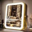 PRIMETEK Vanity Mirror with Lights, 10"x8" LED Lighted Makeup Mirror, Portable Makeup Mirror with Lights, Touch Screen, 3-Color Lighting, for Vanity Desk Tabletop, Bedroom