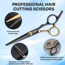 Hair Cutting Scissors Shears Kits, 15 Pcs Professional Stainless Steel Hairdressing Shears Set Thinning Scissors for Barber/Salon/Home/Men/Women/Kids/Adults