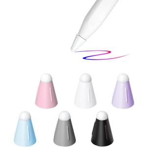 YINVA Cover for Apple Pencil Tip, Noise Reduction Silicone Nib Cap Accessories for Apple Pencil 2nd Generation Tips and 1st Gen Suitable Paper-Like Screen Protector( 6 PCS,6 Colors)