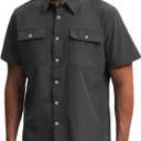 TUNEVUSE Mens Short Sleeve Button Down Shirt Casual Work Dress Shirt Lightweight Summer Shirt with 2 Pockets (Green, S)