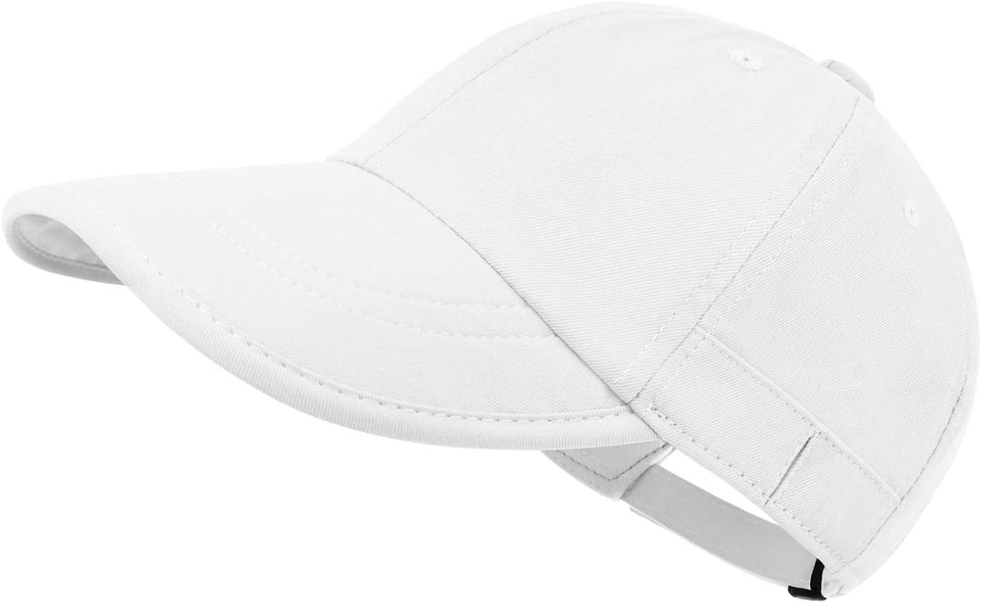 ZOORON Baseball Cap for Men Women, Dad Hat Unstructured Low Profile, Soft Brim Adjustable Plain Baseball Hat for Outdoor Golf (1 Pack-white)