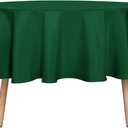 sancua Round Tablecloth - 60 Inch - Water Resistant Spill Proof Washable Polyester Table Cloth Christmas Decorative Fabric Table Cover for Dining Tables, Buffet Parties and Camping, Hunter Green