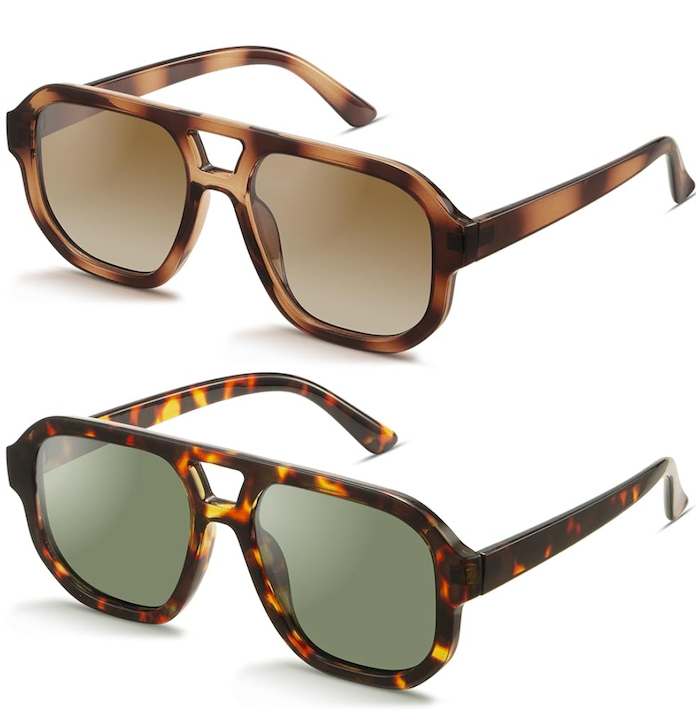 livho Trendy Polarized Square Aviator Sunglasses Women Men Square Eyewear Frame, Retro Sun Glasses for Women Men 2025 Shades