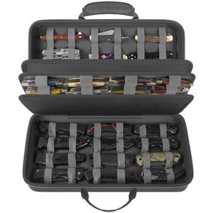 Knife Display Case for 64+ Pocket Knives, Butterfly Knife Storage Box, Folding Knives Organizer Holder, Knives Collection Organized Carrier for Survival, Tactical, Outdoor, EDC Mini Knife - Grey