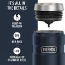 THERMOS Stainless King Vacuum-Insulated Stainless Steel Tumbler - 16oz, Midnight Blue - Insulated Coffee Tumbler for Hot & Cold Drinks - Leak-Proof & Sweat-Proof for Commuting & Traveling