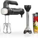 Ninja Hand Mixer, Immersion Blender, Foodi Power Mixer System, 750-Peak-Watt Handheld Emulsion Blender & Electric Hand Mixer Combo With Whisk, Beaters & 3-Cup Blending Vessel,120 volts, Black CI101