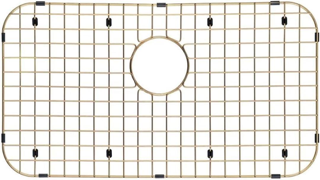 Starstar Sinks Protector Matte Gold 304 Stainless Steel Kitchen Bottom Protector Grid, Rack For The Sink 26" x 14.375"