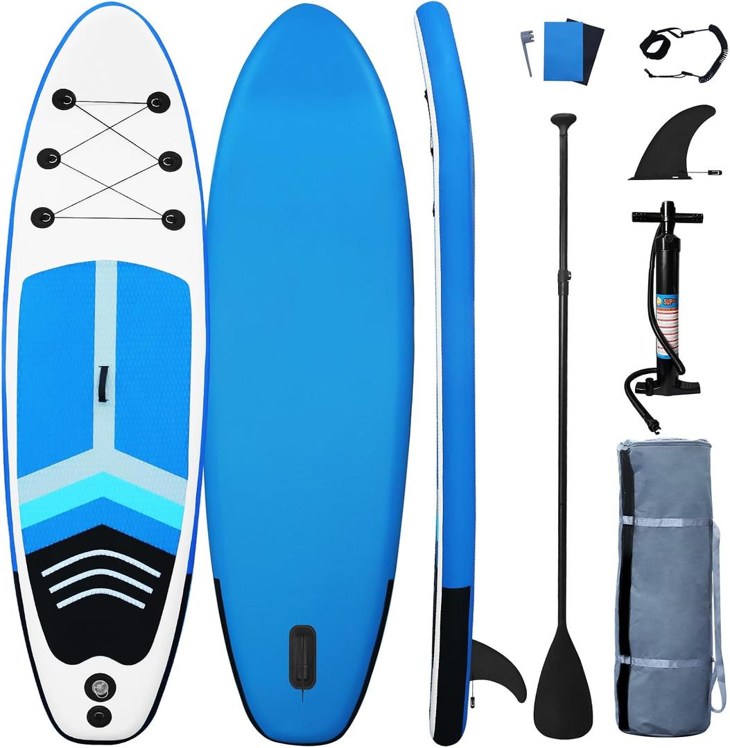 GZKYYLEGS Stand Up Paddle Board, Yoga Board with Durable SUP Accessories & Carry Bag - Wide Stance, Surf Control, Non-Slip Deck, Leash, Paddle and Pump for Youth & Adult