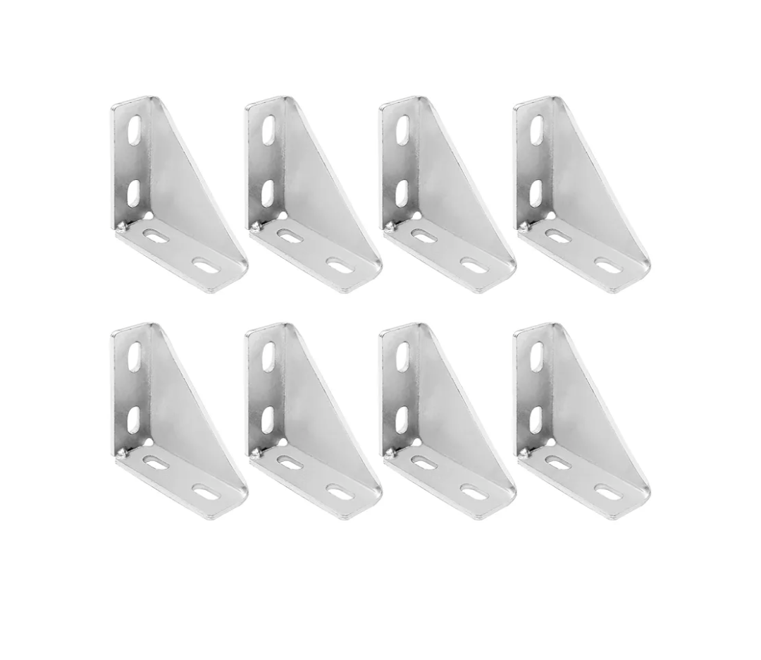 8 PCS 4 Hole Right Angle Connector Brackets 90 Degree Fit for 1-5/8" Unistrut Channel 4 x 4 x 1-1/2" Carbon Steel Gusset Corner Brace