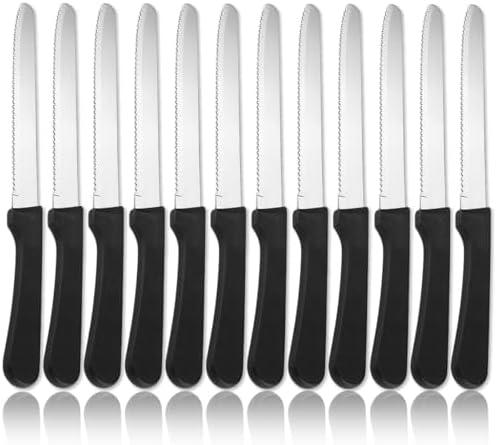 ReaNea Steak Knives Set of 12, Stainless Steel Steak Knife Set, Serrated Steak Knives, Gifts for Home, Restaurant, Parties, Wedding, Camping, Outdoor