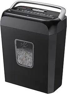 Bonsaii Paper Shredder for Home Use, 3.4 Gal Wastebasket, 6 Sheet Crosscut Paper Credit Cards, Staples, and Clips Shredder for Home Office Use, Portable Handle Design (C237B )