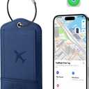 TopMade Smart Luggage Tag with Find My, Premium Leather Luggage Tags for Suitcase, Travel Bags, Backpacks, Anti-Lost Suitcase Tag Tracker for Travel with Privacy Name Card, Rechargeable (Dark Blue)