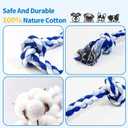 WDZZHOT [2 Pack] Dog Rope Toys, Dog Chew Toy for Medium and Small Dogs, 3 Knots Heavy Duty Puppy Rope Toy, 100% Cotton Tug of War Dog Toys for Boredom, Teeth Cleaning