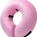 BENCMATE Protective Inflatable Collar for Dogs and Cats - Soft Pet Recovery Collar Does Not Block Vision (Large, Pink) ([Neck:12"-18"] Large)