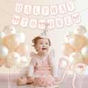 Half Birthday Decorations for Baby Girl  Bow Birthday Hat, Half Way to One Banner, Bow Balloons, 1/2 Cake Topper, 6 Months Party Supplies