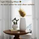 2Pcs 36inch White Kitchen Tier Curtains for Windows, Semi Light Filtering Curtains for Bedroom, Living Room, Basement, Bathroom, Window Treatments (24" W x 36" L)